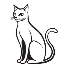 Obraz premium cat sitting silhouette vector