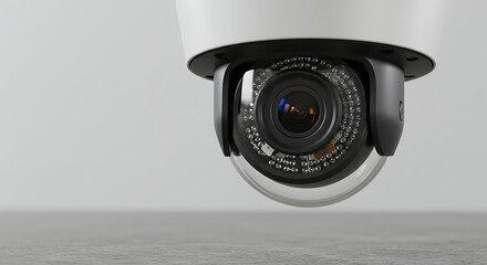 High-tech surveillance: A dome-shaped security camera with infrared lights for enhanced monitoring.