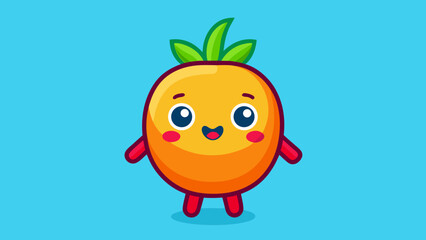 Cute orange fruit character with a happy expression