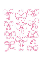 Elegant Watercolor Ribbon and Bow Illustrations