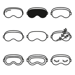 Sleep lavender blackout vector icons memory silk travel icon mask eye