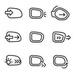 Stroke outline collection mirror icons icon line indicator symbol contour set vector
