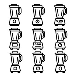 Vector line blender collection stroke outline symbol contour icon minimal set