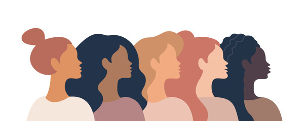 Diverse Female Portraits in Vector Style