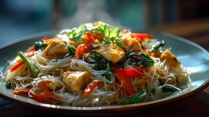 Delicious Stir-Fry with Vermicelli Noodles and Colorful Vegetables
