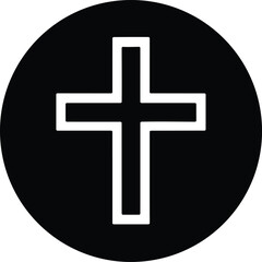 cross symbol in black circle vector icon.