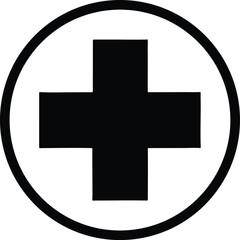Obraz premium medical cross in circle vector icon.