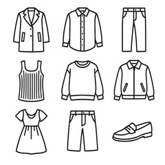 Minimal lightweight sweater tank icon wear pants linen vector coat cotton seasonal