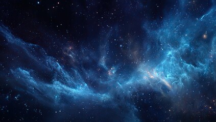 Deep space nebula, vibrant blues and darks