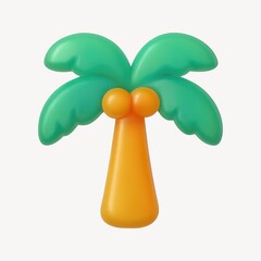 Colorful cartoon palm tree illustration.