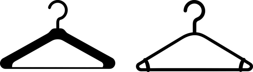 Cloth hanger black silhouettes set, Set of cloth hangers, cloth hanger collections, Vector of cloth hanger, cloth hanger silhouette, cloth hanger isolated on white background