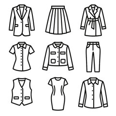 Fashion coat icons skirt vector long icon dress boxy structured blazer vest