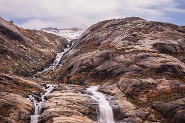 autumnal landscape inside Forni’s Glacier Valley, Santa Caterina Valfurva, Bormio, Sondrio