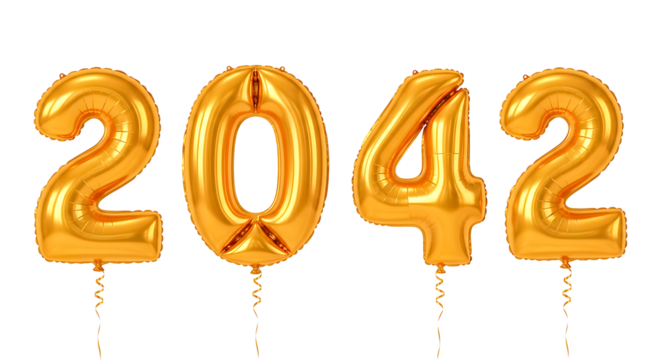 Golden new year celebration illustration set with a decorative font of the number 2025 and percent sign