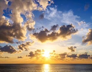 Obraz premium Dramatic sunset over ocean