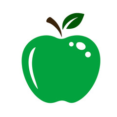 Vibrant Green Apple Illustration Isolated on White Background Fresh and Healthy Fruit Design Vector Art Food Symbol for Education