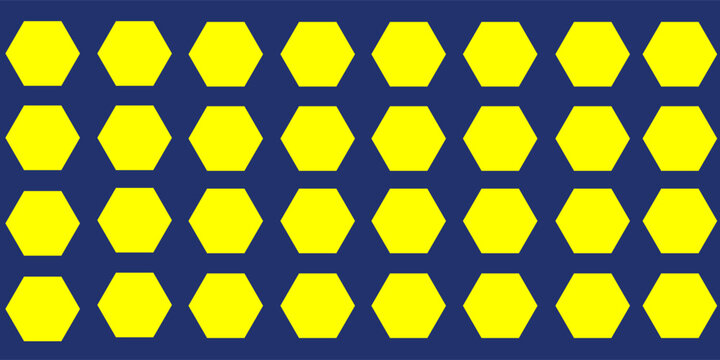 Blue nano suit textile seamless texture yellow oxagon holes.