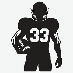 American football player silhouette. Clipart image vector silhouette