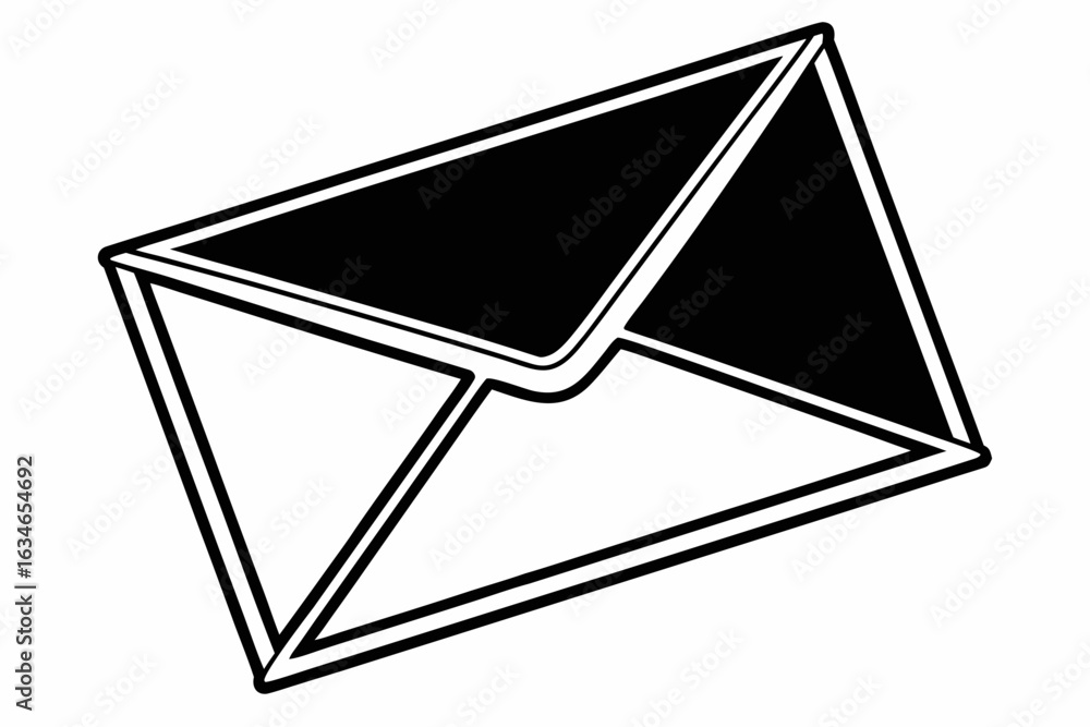 Poster vector art of a simple black and white vector illustration of a closed envelope perfect for represen