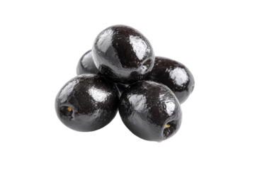 Cluster of glistening black olives