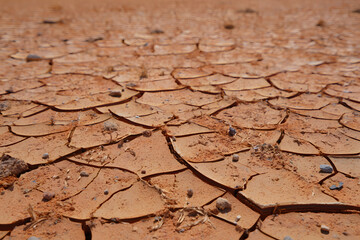 Fototapeta premium Dry, Cracked Soil in the Desert