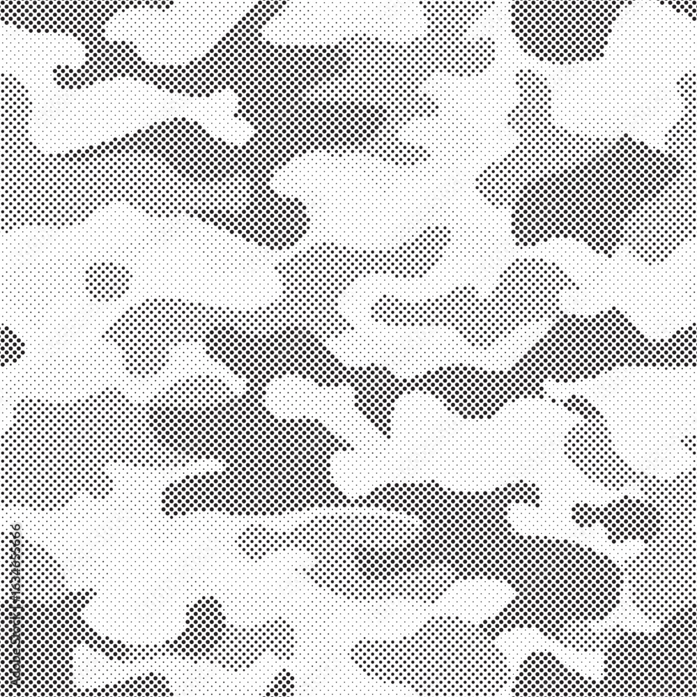 Poster dotted vector camouflage pattern for army. abstract halftone camouflage military pattern.