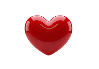 Obraz premium Glossy red heart shape isolated on a transparent background smooth