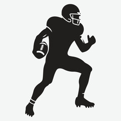 American football player silhouette. Clipart image vector silhouette