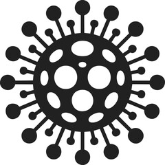 Virus icon, microscopic structure, pathogen representation, infectious agent illustration, biological design