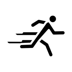 Sprint Runner Vector Glyph Icon Design
