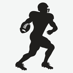 American football player silhouette. Clipart image vector silhouette