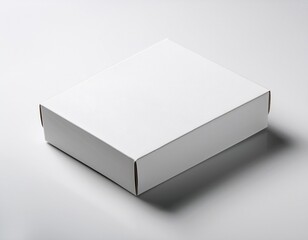 Naklejka premium a clean closed white cardboard box against a pure white background ideal for product mockups packaging design or minimalist branding