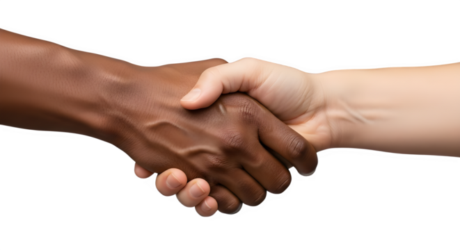 Diverse handshake symbolizes partnership, unity, and global business collaboration on a deal for success and growth, fostering trust and respect - Powered by Adobe