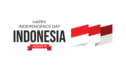 Indonesian Independence Day greeting vector with red white colors, traditional elements, and patriotic message celebrating August 17th national holiday.