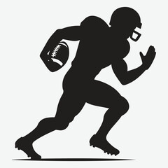American football player silhouette. Clipart image vector silhouette