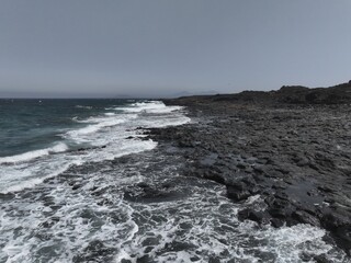 beautiful landscape of the valley of the negev desert in the north of Fuerteventura