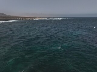 beautiful landscape of the valley of the negev desert in the north of Fuerteventura