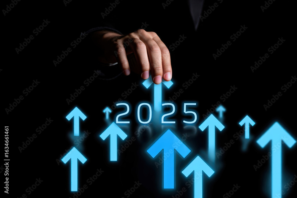 Poster projecting growth a visual representation of ascending trends and future projections for the year 20