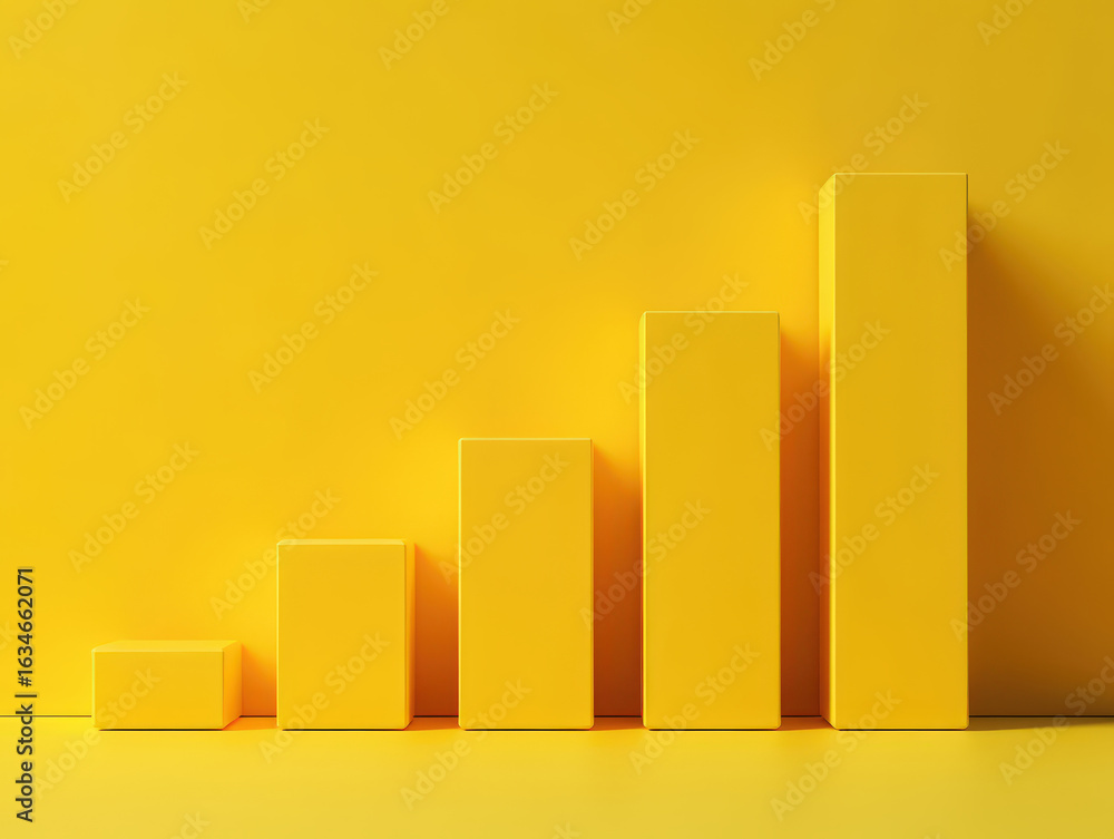 Poster visualizing success a bar graph depicting growth and progress in business and finance representing d