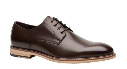 Sophisticated brown leather dress shoe exudes timeless style and refined elegance, ideal for professional attire or formal occasions with polished touch