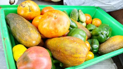 vegetables in a wicker basket