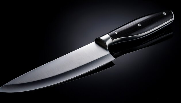 elegant stainless steel kitchen knife with a sleek black handle designed for precise slicing and professional culinary use perfect for chefs and home cooks