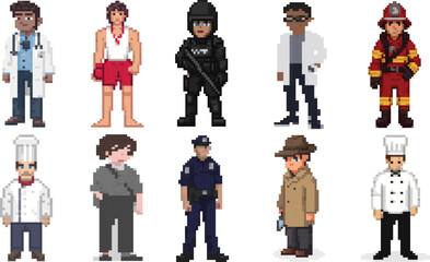 Profession Themed Pixel Art