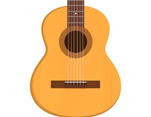 Obraz premium Flat illustration of an acoustic guitar
