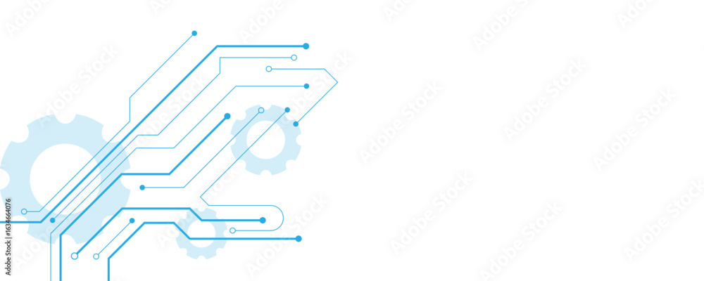 Poster abstract white blue digital technology futuristic circuit board background design. technology dots l