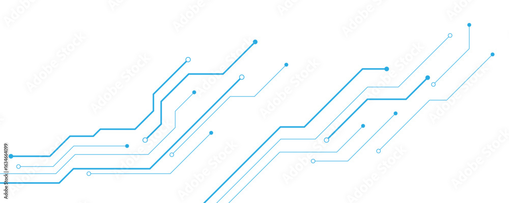 Poster abstract white blue digital technology futuristic circuit board background design. technology dots l