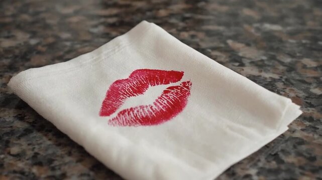 Kiss on a napkin.