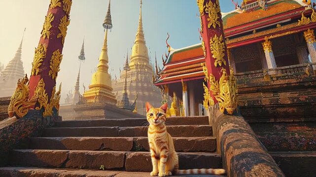 Cat in a Japanese temple.