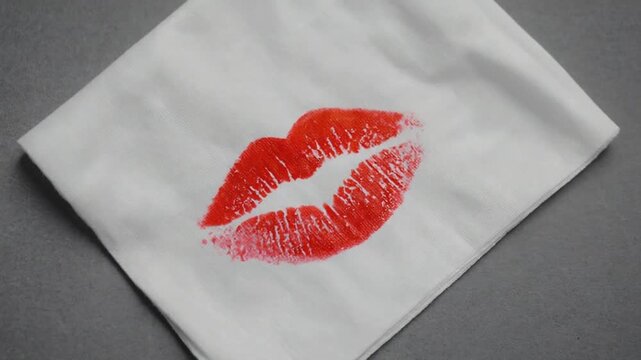 Kiss on a napkin.
