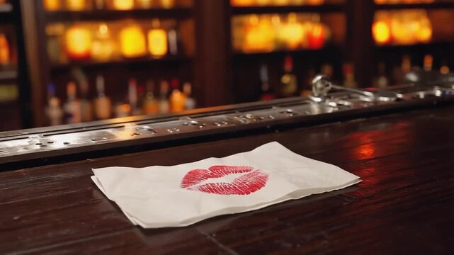 Kiss on a napkin.
